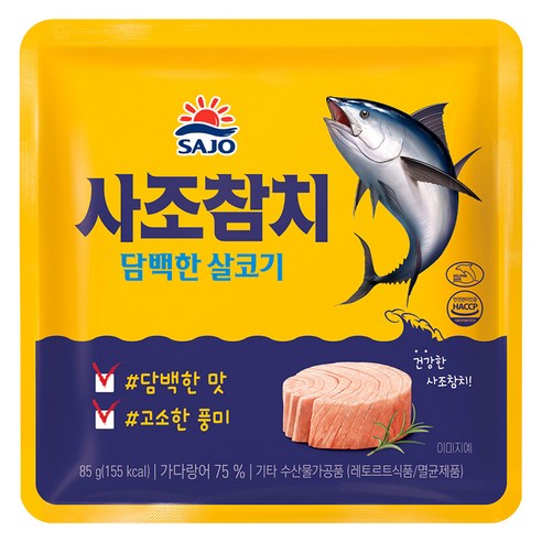 사조참치 담백한 살코기 참치 파우치, 85g, 1개