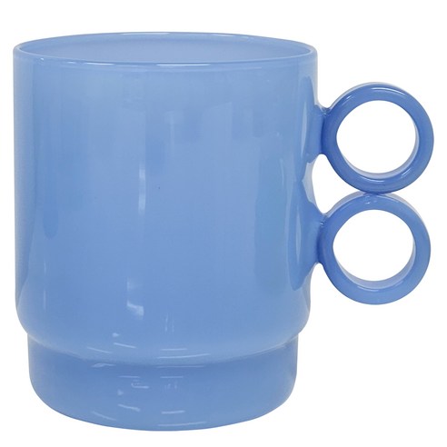 뉴티지 밀크글라스 내열 유리 머그컵 330ml, 마린, 1개