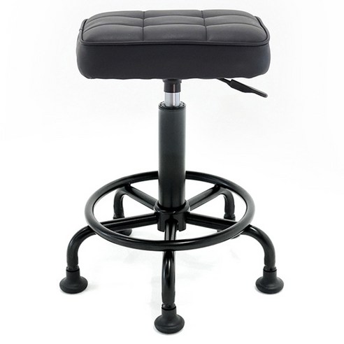 21세기트랜드 340 Chair 사각형 엠보싱 높이조절 보조의자 분체고정형 440 x 440 x 480~630mm, 블랙, 1개