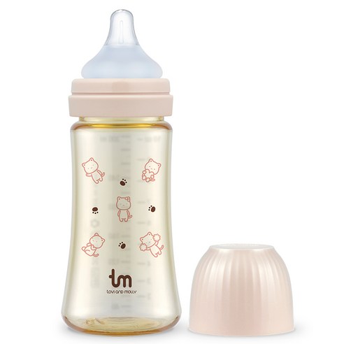 토비앤몰리 유아용 PPSU 몰리 싱글 젖병, 핑크, 1개, 280ml