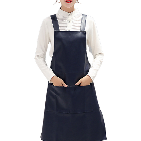 케리코 작업용 방수 투포켓 레더 앞치마, 네이비