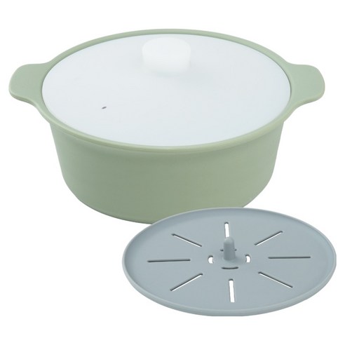 홈하우스 실리콘 멀티 냄비 찜기+받침대 1500ml, 올리브, 1개