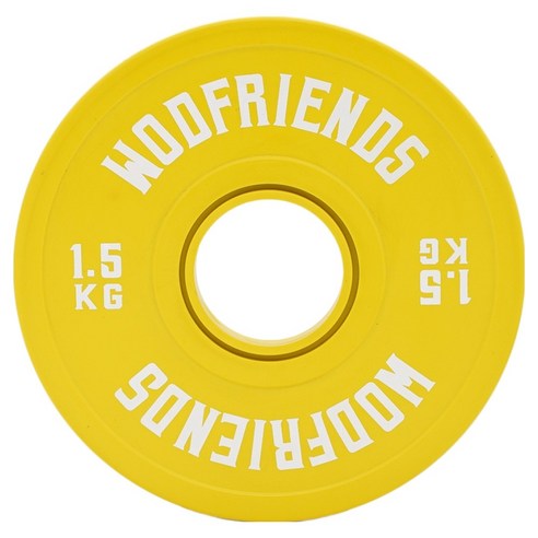 와드프렌즈 경량 저중량 바벨 역기 원판 플레이트, 옐로우, 2개, 1.5kg