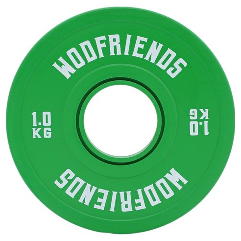 와드프렌즈 경량 저중량 바벨 역기 원판 플레이트, 그린, 2개, 1kg