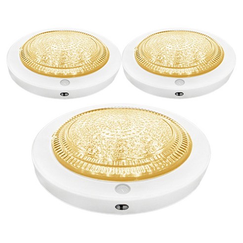 LED 방습 원형 센서등 15W, 화이트 + 전구색, 3개