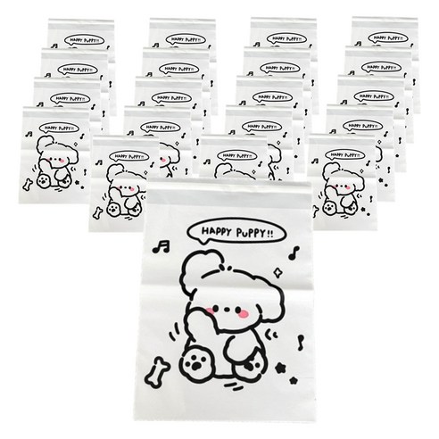 올하이 다용도 선물 포장 귀여운 캐릭터 포장봉투, 20개, 화이트