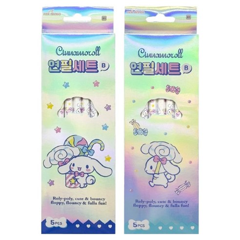 산리오 5본 연필세트 시나모롤 세트, 랜덤발송, 2세트