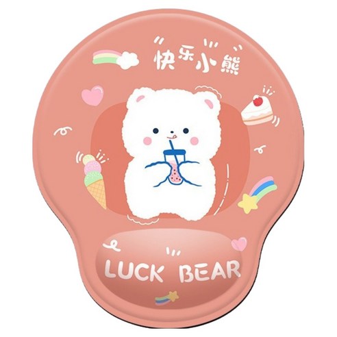 머니풀 곰돌이 친구들 손목보호 마우스패드, 럭키 베어, 1개