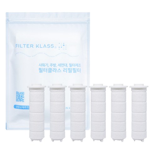 필터클래스 네이처리빙 물쎈 블라썸 샤워기 호환 필터, 6개, 무향