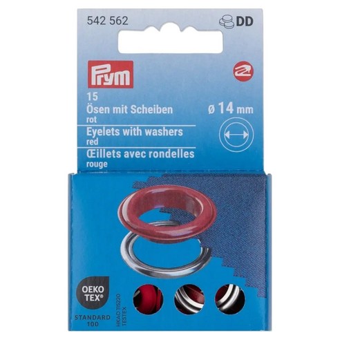 프림 워셔 리필 아일릿 14mm 542562, 레드, 1개
