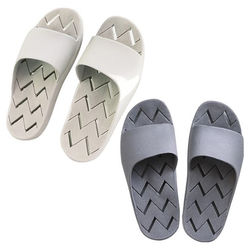 누바스 미끄럼방지 물빠짐 화장실 베란다 욕실화 2종 세트, 라이트그레이+차콜그레이, 1개