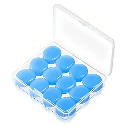 리빙헤븐 소음차단 자유자재 실리콘 수면 귀마개 ED-05 블루, 1개, 12개입