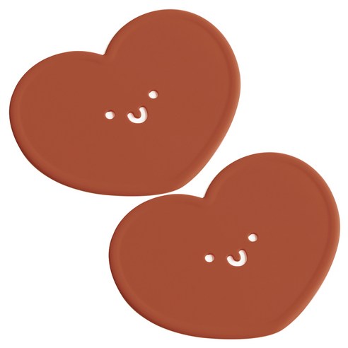 에이드엘 펀칭하트 실리콘 컵받침, 메이플, 2개
