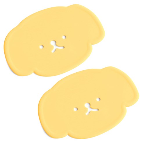 에이드엘 펀칭퍼피 실리콘 컵받침, 라이트옐로우, 2개