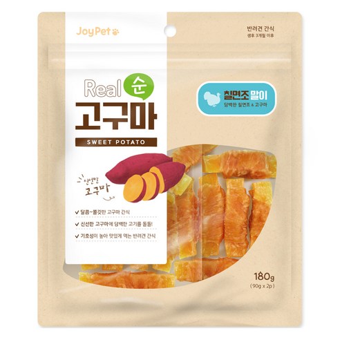 조이펫 강아지 리얼 순 간식, 혼합맛(고구마/칠면조), 180g, 1개
