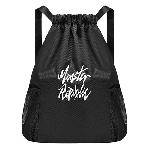 몬스터리퍼블릭 로고 디자인 짐색 신발 주머니, 화이트, 1개