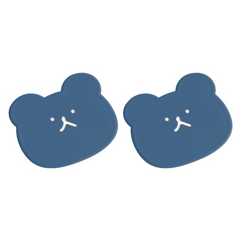 에이드엘 펀칭베어 실리콘 컵받침, 터키블루, 2개