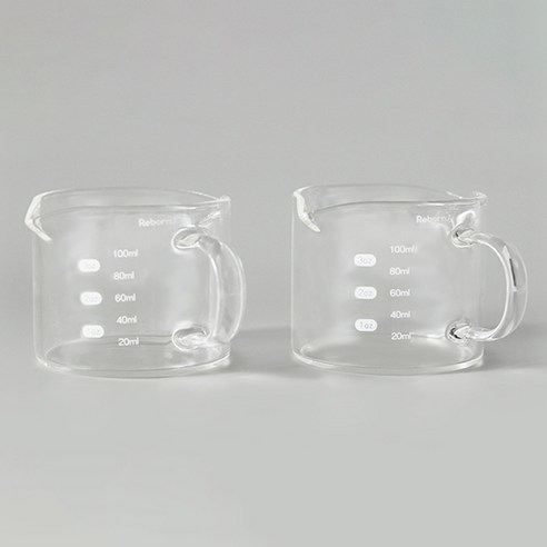 리본제이 내열유리 에스프레소 샷잔 라운드 핸들 100ml, 2개