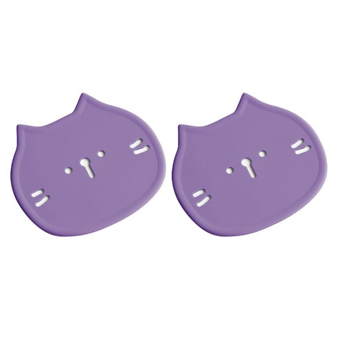에이드엘 펀칭캣 실리콘 컵받침, 라일락, 2개