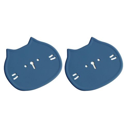에이드엘 펀칭캣 실리콘 컵받침, 터키블루, 2개