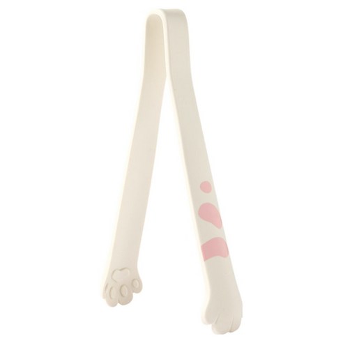 이지실리 실리콘 캐치캣 고양이 주방집게 중 19cm, 화이트, 1개
