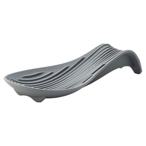 조이더 실리콘 국자 받침 조리도구 거치대 10 x 23 x 6 cm, 딥그레이, 1개