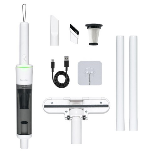 홈리아 BLDC 핸디 스틱 무선 진공 청소기 룸스틱 프로 HA-14BL + 2 in 1 솔 틈새 브러시 + 무타공 거치 후크 세트