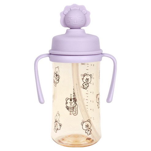 베베락 유아용 PPSU 실리콘 토퍼 빨대컵 270ml, 라벤더, 1개