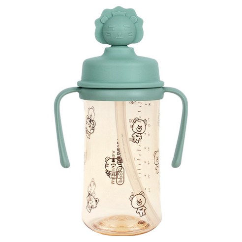 베베락 유아용 PPSU 실리콘 토퍼 빨대컵 270ml, 딥그린, 1개