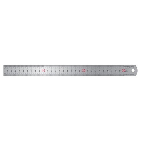 모닝글로리 스테인레스 자 30cm, 혼합색상, 1개