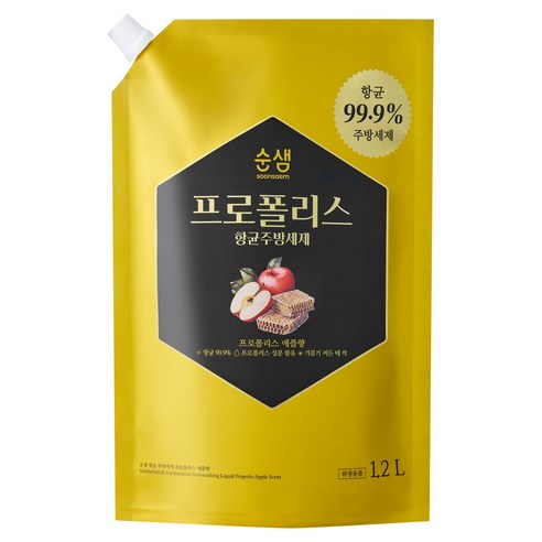 순샘 프로폴리스 항균 주방세제 애플향, 1.2L, 1개