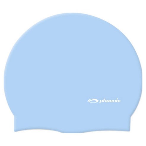 피닉스 실리콘 로고 솔리드형 수영모 PCS-02, 라이트블루, 1개
