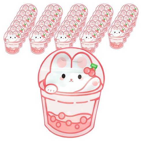 마켓감성 미니캔디 포장 구디백, 핑크, 30개