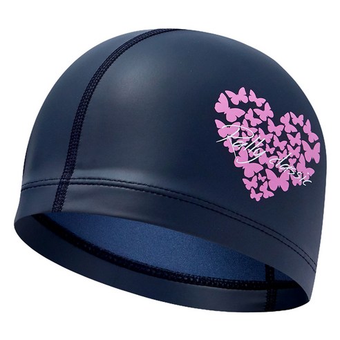 랠리 우레탄 코팅 수모 디자인 수영모자 PRUC914, Navy, 1개
