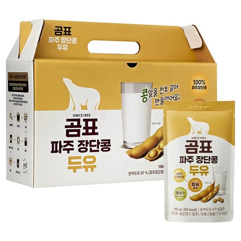 곰표 파주 장단콩 두유, 190ml, 18개
