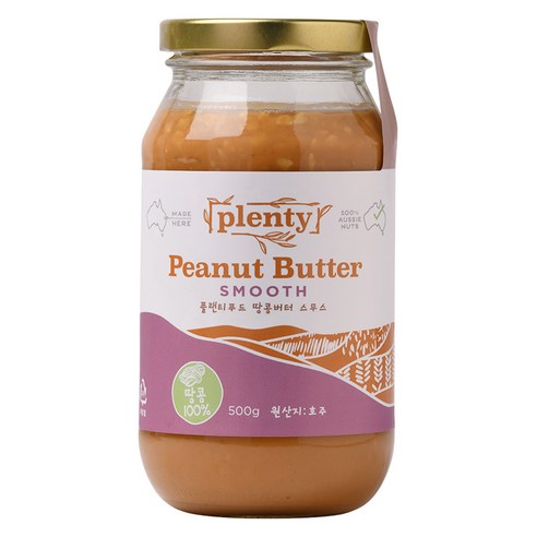Plenty 땅콩버터 스무스, 500g, 1개