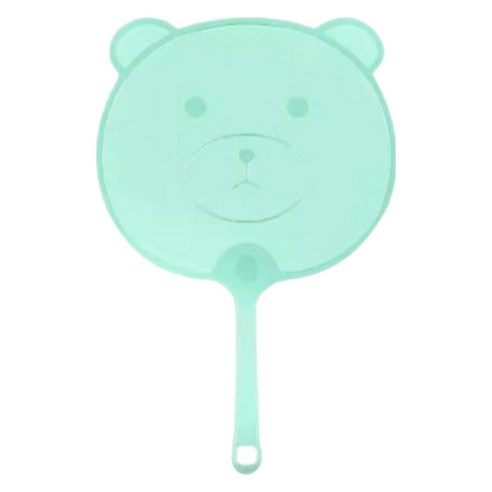 올하이 휴대용 여름 귀여운 PP 부채, 1개, 곰돌이그린
