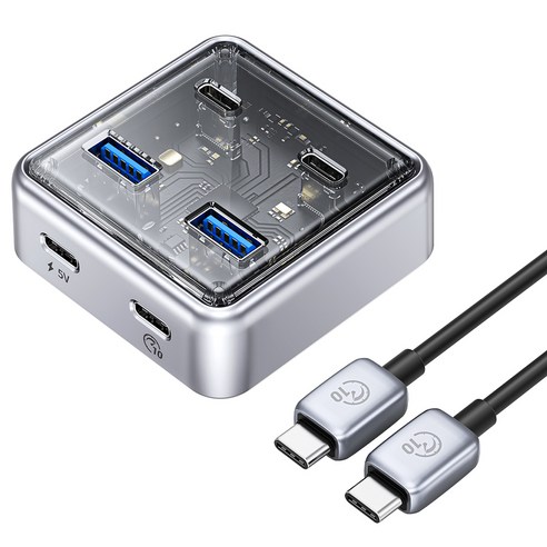 오리코 USB 3.0 Type-C 2포트 무전원 유전원겸용 USB3.2 Gen2 10Gbps 허브 XHJ2U2C-G2-05 1m, 1개