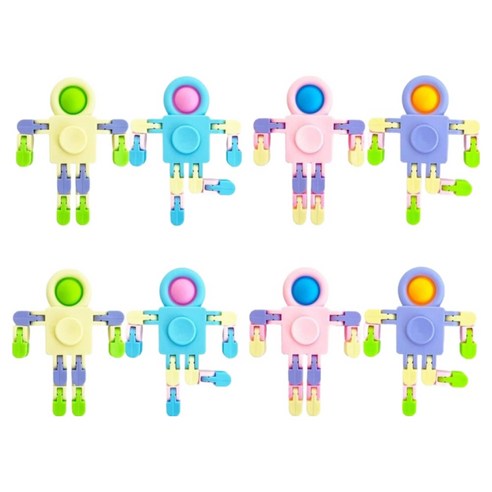 FANCYPIA 여러포즈 미니 로봇 스피너, 8개, 랜덤발송