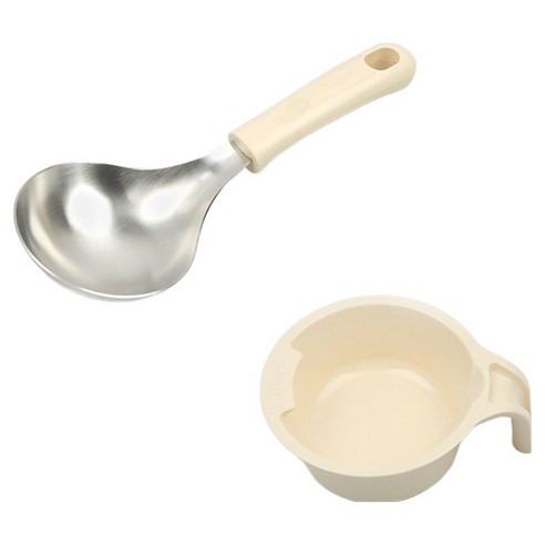보겐 멀티 서빙 미니 국자 + 받침 세트, 바닐라, 1세트