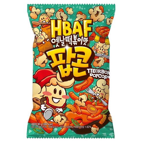 바프 옛날떡볶이맛 팝콘, 80g, 1개