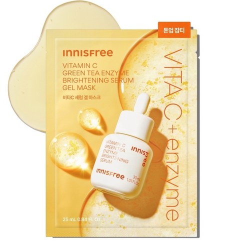 이니스프리 비타씨 그린티 엔자임 잡티 토닝 세럼 겔 마스크 25ml, 1개, 1개입