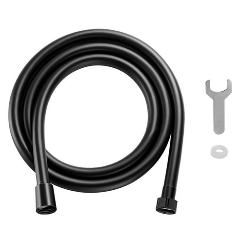 고씨네 퓨어바스 PVC 줄꼬임 물때방지 샤워호스, 블랙, 1.5m