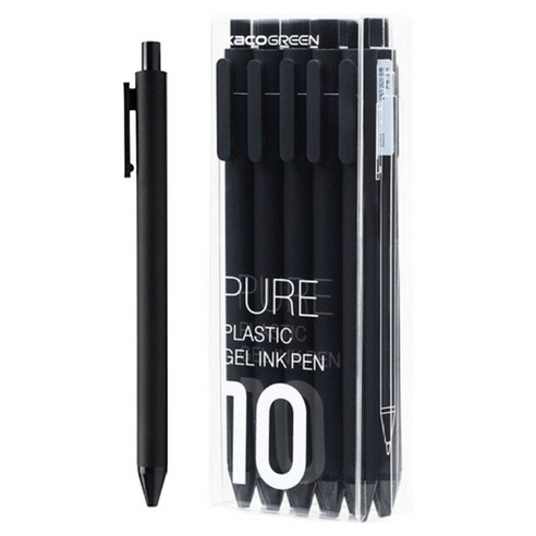 카코 퓨어 소프트 블랙심 젤펜 0.5mm, 블랙, 10개