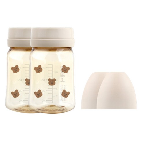 하이비 유아용 PPSU 노꼭지 젖병 트윈팩, 볼빵곰 + 샌드, 2개, 170ml