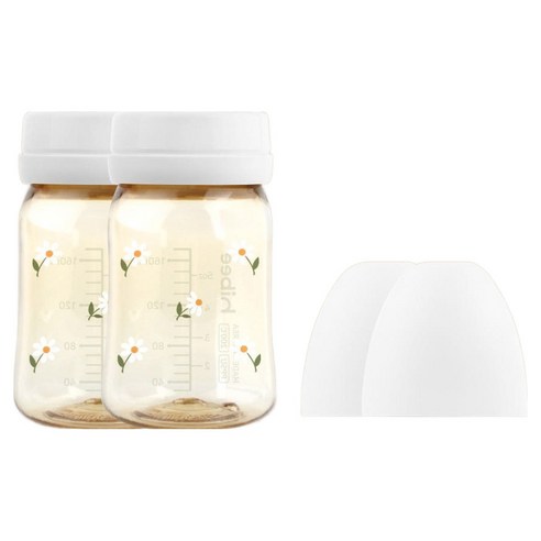 하이비 유아용 PPSU 노꼭지 젖병 트윈팩, 데이지 + 화이트, 2개, 170ml