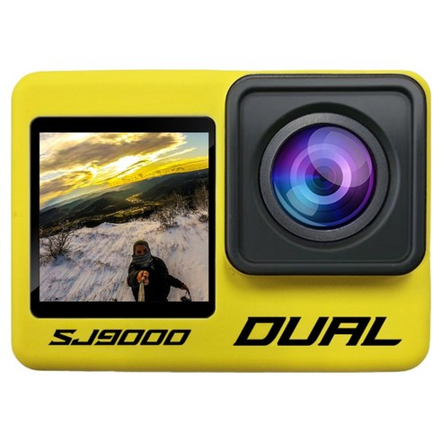 에이스원 4K 터치스크린 C타입 블랙박스 액션캠 SJ9000 DUAL, 옐로우