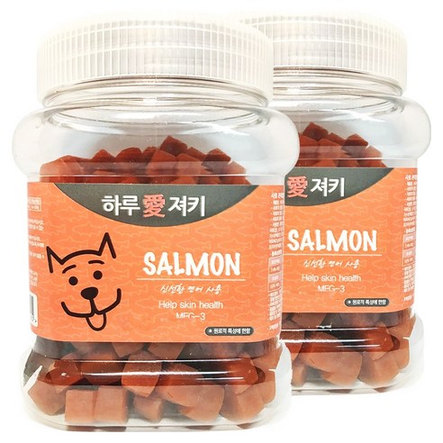 하루애 져키 반려견 간식, 연어, 400g, 2개