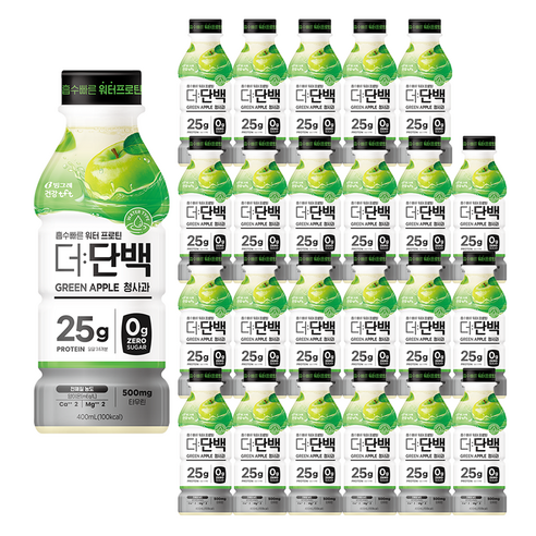 빙그레 건강tft 더단백 워터 프로틴 청사과, 24개, 400ml