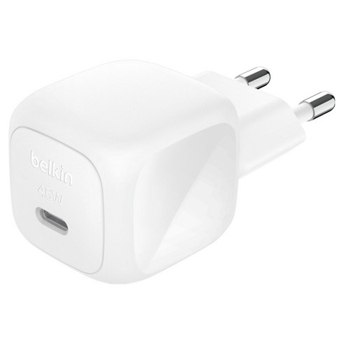 벨킨 갤럭시 S25 / 아이폰16 / 아이패드 USB C타입 PD 3.1 PPS 초소형 고속 충전기 45W WCA013krWH, 1개, 화이트
